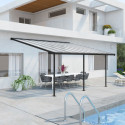 Toit de terrasse 299x555cm en alu gris et polycarbonate 6mm SIERRA - Canopia by Palram