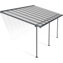Toit de terrasse 299x555cm en alu gris et polycarbonate 6mm SIERRA - Canopia by Palram