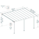 Toit de terrasse 299x555cm en alu gris et polycarbonate 6mm SIERRA - Canopia by Palram