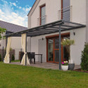 Toit de terrasse 299x555cm en alu gris et polycarbonate 6mm SIERRA - Canopia by Palram