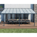 Toit de terrasse 299x555cm en alu gris et polycarbonate 6mm SIERRA - Canopia by Palram