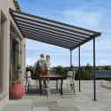 Toit de terrasse 299x555cm en alu gris et polycarbonate 6mm SIERRA - Canopia by Palram