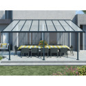 Toit de terrasse 299x555cm en alu gris et polycarbonate 6mm SIERRA - Canopia by Palram