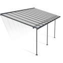 Toit de terrasse 295x619cm en aluminium gris et polycarbonate 6mm SIERRA - Palram