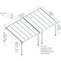 Toit de terrasse 295x619cm en aluminium gris et polycarbonate 6mm SIERRA - Palram