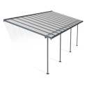 Toit de terrasse 295x739cm en alu gris et polycarbonate 6mm SIERRA - Canopia by Palram