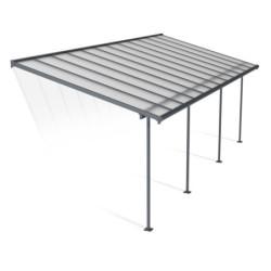 Toit de terrasse 295x739cm en alu gris et polycarbonate 6mm SIERRA - Canopia by Palram