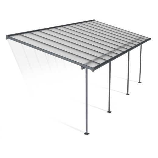 Toit de terrasse 295x739cm en alu gris et polycarbonate 6mm SIERRA - Canopia by Palram