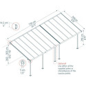 Toit de terrasse 295x739cm en alu gris et polycarbonate 6mm SIERRA - Canopia by Palram