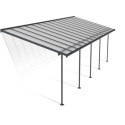 Toit de terrasse 295x860cm en alu gris et polycarbonate 6mm SIERRA - Canopia by Palram