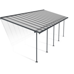 Toit de terrasse 295x860cm en alu gris et polycarbonate 6mm SIERRA - Canopia by Palram