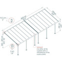 Toit de terrasse 295x860cm en alu gris et polycarbonate 6mm SIERRA - Canopia by Palram