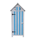 Armoire de jardin en bois lasuré bleu et blanc 0,41m² - Habrita