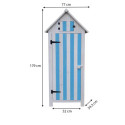 Armoire de jardin en bois lasuré bleu et blanc 0,41m² - Habrita
