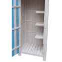 Armoire de jardin en bois lasuré bleu et blanc 0,41m² - Habrita