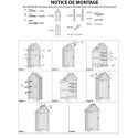 Armoire de jardin en bois lasuré bleu et blanc 0,41m² - Habrita