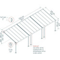 Toit de terrasse 295x924cm en alu gris et polycarbonate 6mm SIERRA - Canopia by Palram