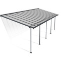 Toit de terrasse 295x924cm en alu gris et polycarbonate 6mm SIERRA - Canopia by Palram