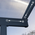 Toit de terrasse 295x924cm en alu gris et polycarbonate 6mm SIERRA - Canopia by Palram