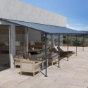 Toit de terrasse 295x1044cm en aluminium gris et polycarbonate 6mm SIERRA - Palram