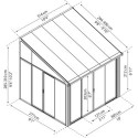 Véranda 300x305cm en aluminium gris et polycarbonate 8mm Sanremo - Palram - Canopia