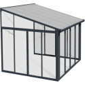 Véranda 300x305cm en aluminium gris et polycarbonate 8mm Sanremo - Palram - Canopia