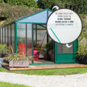 Serre de jardin SUPRA 23,70m² en aluminium laqué et verre trempé 4mm + embase incluse - Lams