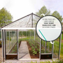Serre de jardin SUPRA 31,50m² en aluminium naturel et verre trempé 4mm + embase incluse - Lams