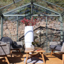 Serre de jardin SUPRA 31,50m² en aluminium naturel et verre trempé 4mm + embase incluse - Lams