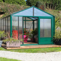 Serre de jardin SUPRA 31,50m² en aluminium laqué et verre trempé 4mm + embase incluse - Lams