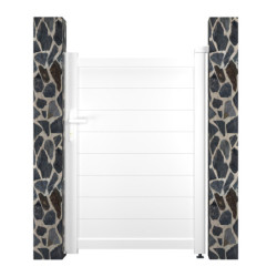 Portillon battant plein en alu moderne 100x142cm GARDE - coloris blanc - X-Métal