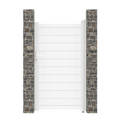 Portillon battant plein en aluminium 100x173cm GARDE - coloris blanc - X-Métal