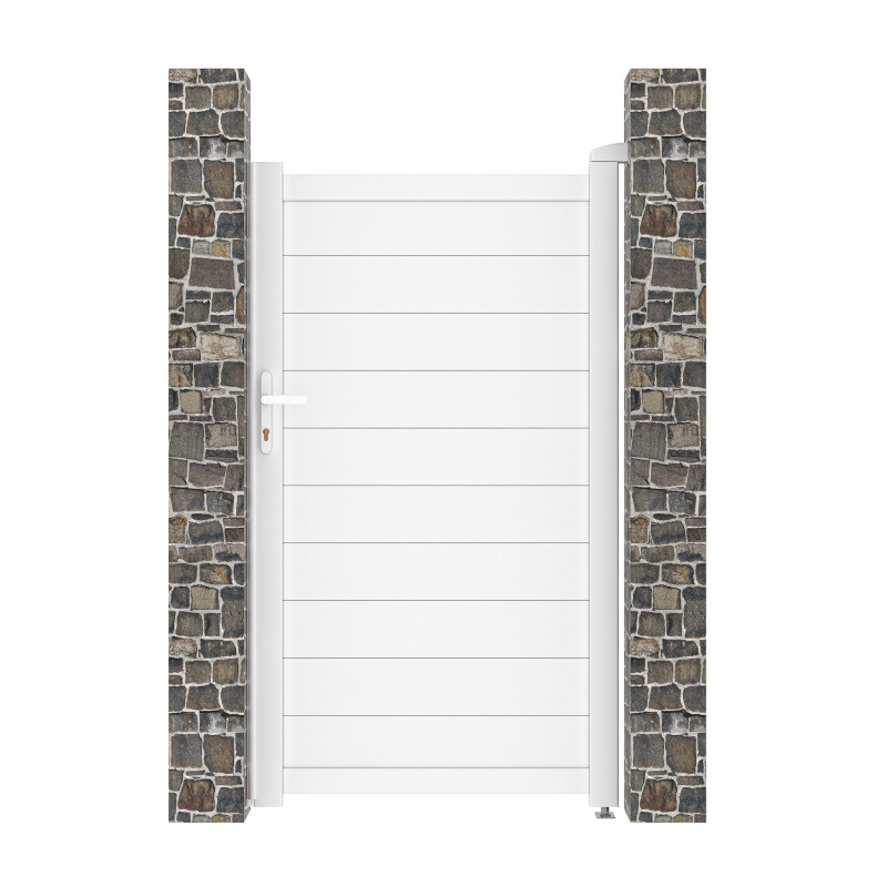 Portillon battant plein en aluminium 100x173cm GARDE - coloris blanc - X-Métal