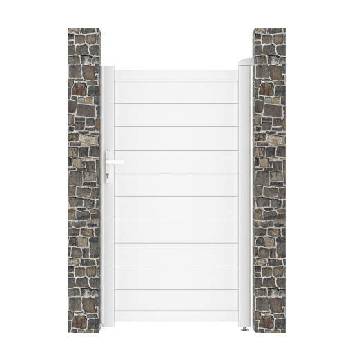 Portillon battant plein en aluminium 100x173cm GARDE - coloris blanc - X-Métal