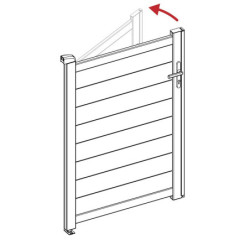 Kit de modification pour ouverture poussant gauche - portillon 142cm - X-Métal