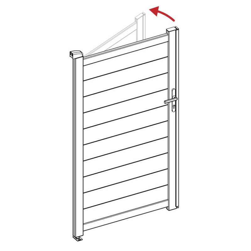 Kit de modification pour ouverture poussant gauche - portillon 173cm - X-Métal