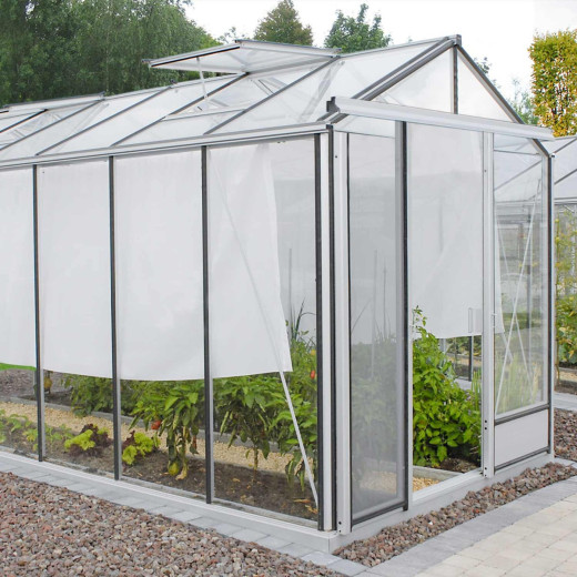 Serre de jardin ESSENTIA 12,50m² en aluminium laqué et verre trempé 4mm + embase incluse - Lams