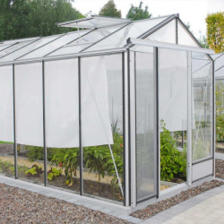 Serre de jardin ESSENTIA 14,30m² en aluminium laqué et verre trempé 4mm + embase incluse - Lams