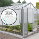 Serre de jardin ESSENTIA 14,30m² en aluminium laqué et verre trempé 4mm + embase incluse - Lams