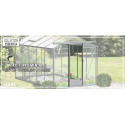 Serre de jardin ESSENTIA 14,30m² en aluminium laqué et verre trempé 4mm + embase incluse - Lams