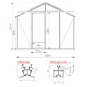 Serre de jardin ESSENTIA 9,60m² en aluminium laqué et verre trempé 4mm + embase incluse - Lams