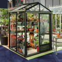 Serre de jardin LUXIA 2,6m² en aluminium naturel et verre trempé 4mm + embase incluse - Lams