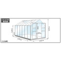 Serre Laurus Uranus 12,90m² en aluminium laqué gris et verre trempé 3mm + embase incluse - Natura Lams