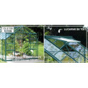 Serre Laurus Uranus 12,90m² en aluminium laqué gris et verre trempé 3mm + embase incluse - Natura Lams