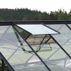 Lucarne en aluminium laqué gris pour serres de jardin Natura LAMS