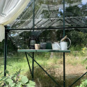 Table à rempoter en aluminium laqué vert 80x50cm pour serres Lams