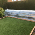 Serre chenille de jardin 1,3x7,5m en PE non armé 200 microns Serres Tonneau
