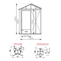 Serre de jardin LUXIA Rétro 2,6m² en aluminium laqué et verre trempé 4mm + embase incluse - Lams