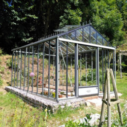 Serre de jardin LUXIA Rétro 11,80m² en aluminium laqué et verre trempé 4mm + embase incluse - Lams