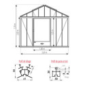 Serre de jardin LUXIA Rétro 11,80m² en aluminium laqué et verre trempé 4mm + embase incluse - Lams